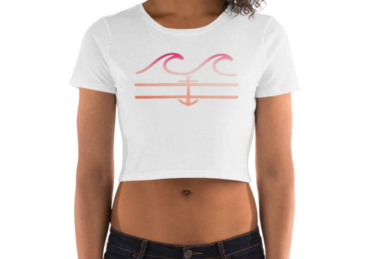 Just Peachy Crop Tee - Fla Coastal Sunshine State Local Gear