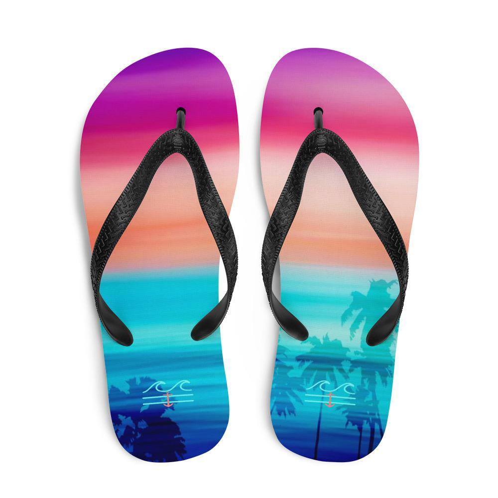 Coastal Crue Sunset Palms Flip-Flops - Fla Coastal Sunshine State Local Gear