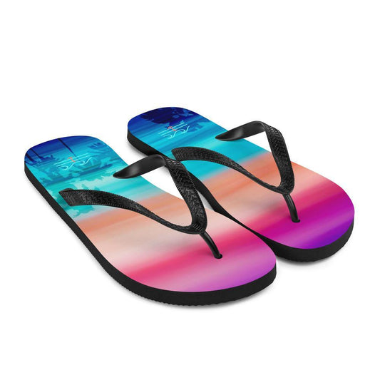 Coastal Crue Sunset Palms Flip-Flops - Fla Coastal Sunshine State Local Gear