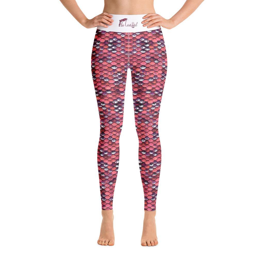 Mermazing Full Length High Rise Leggings | Coral - Fla Coastal Sunshine State Local Gear