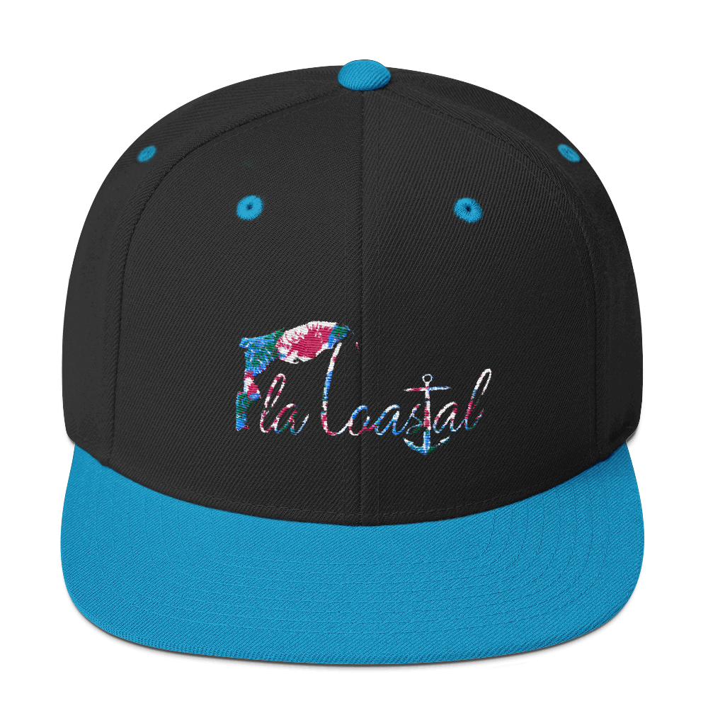Tropical Vibes Flat Bill Snap Back - Fla Coastal Sunshine State Local Gear