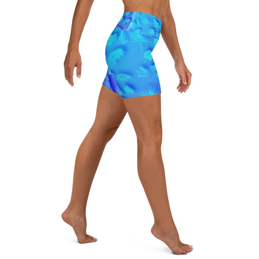 Frond Frenzy Yoga Shorts - Fla Coastal Sunshine State Local Gear