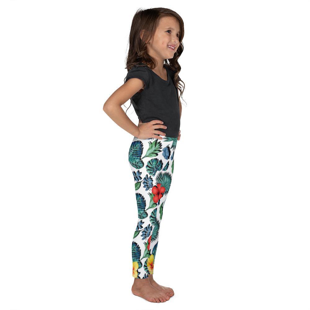 Tropical Hibiscus Kid's Leggings - Fla Coastal Sunshine State Local Gear