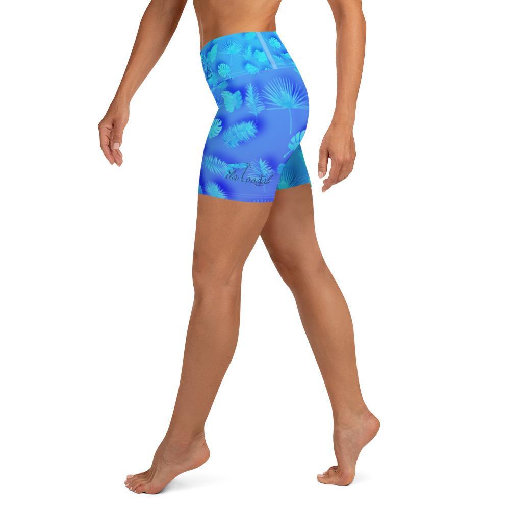 Frond Frenzy Yoga Shorts - Fla Coastal Sunshine State Local Gear