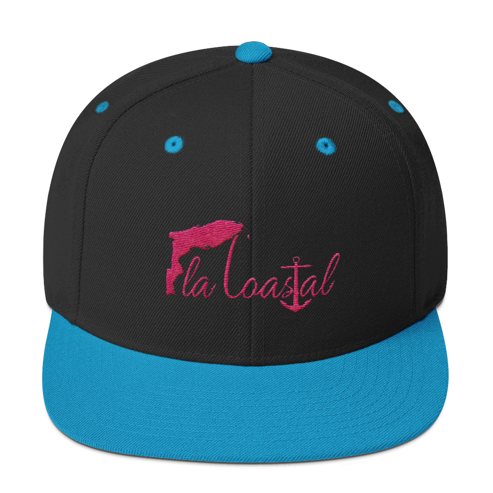 Flamingo Flat Bill Snap Back - Fla Coastal Sunshine State Local Gear