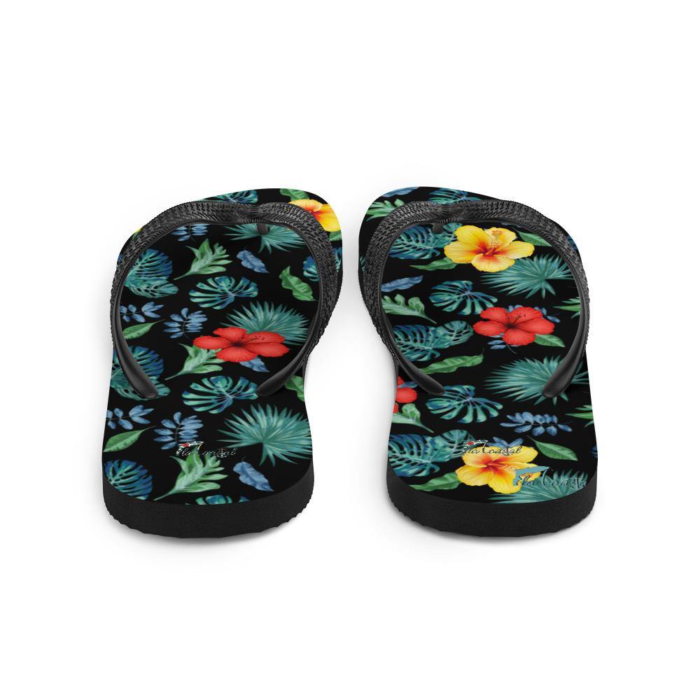 Tropical Hibiscus Flip-Flops - Fla Coastal Sunshine State Local Gear