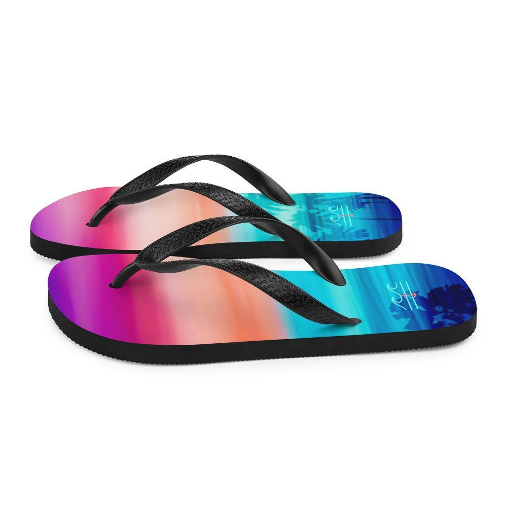 Coastal Crue Sunset Palms Flip-Flops - Fla Coastal Sunshine State Local Gear