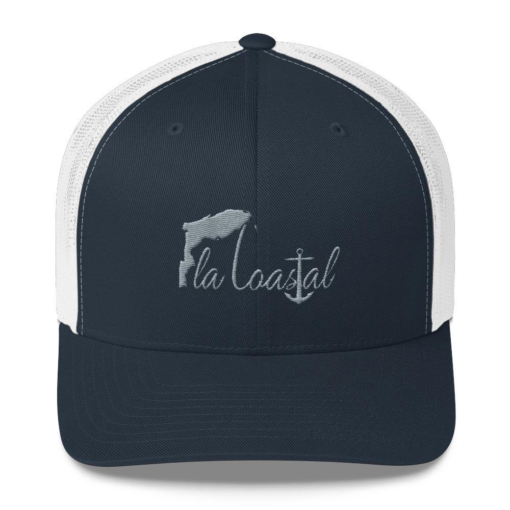 Stone Grey Retro Trucker - Fla Coastal Sunshine State Local Gear