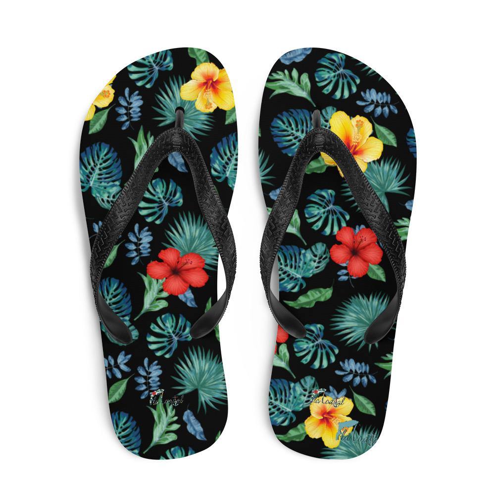 Tropical Hibiscus Flip-Flops - Fla Coastal Sunshine State Local Gear