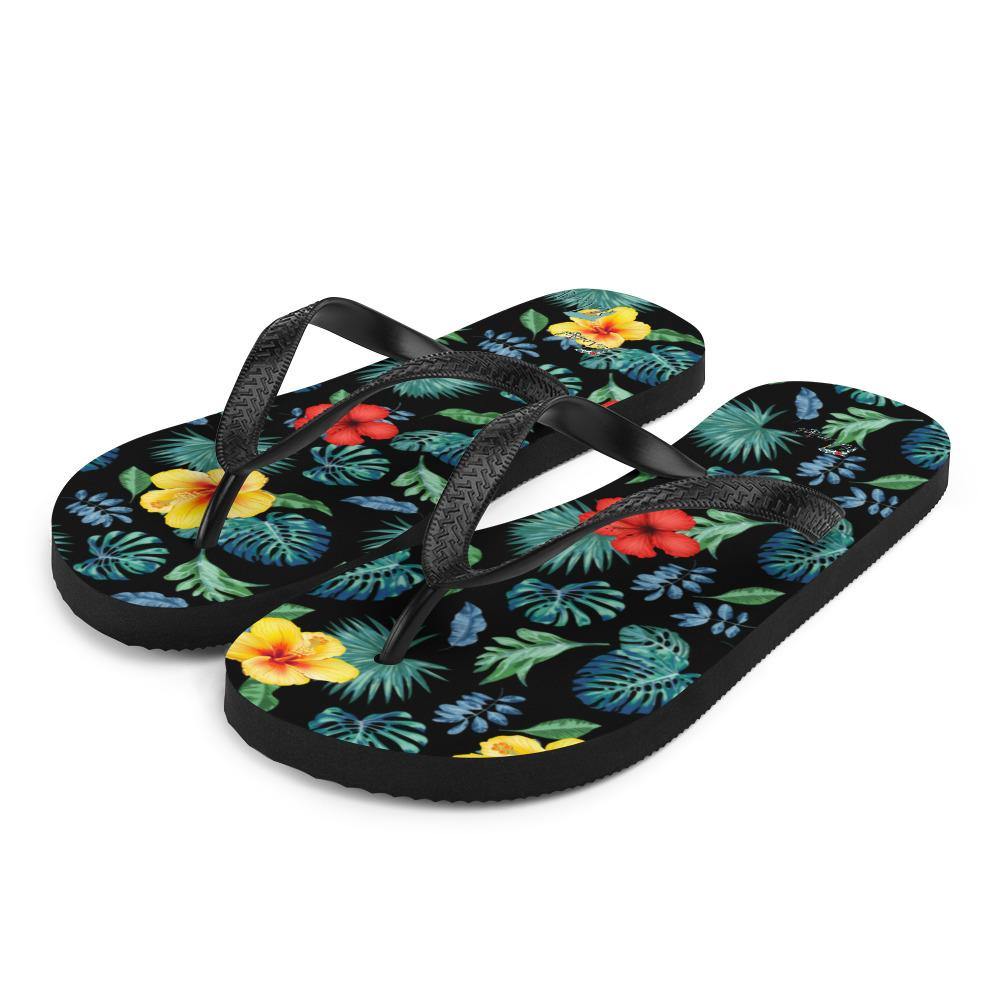 Tropical Hibiscus Flip-Flops - Fla Coastal Sunshine State Local Gear