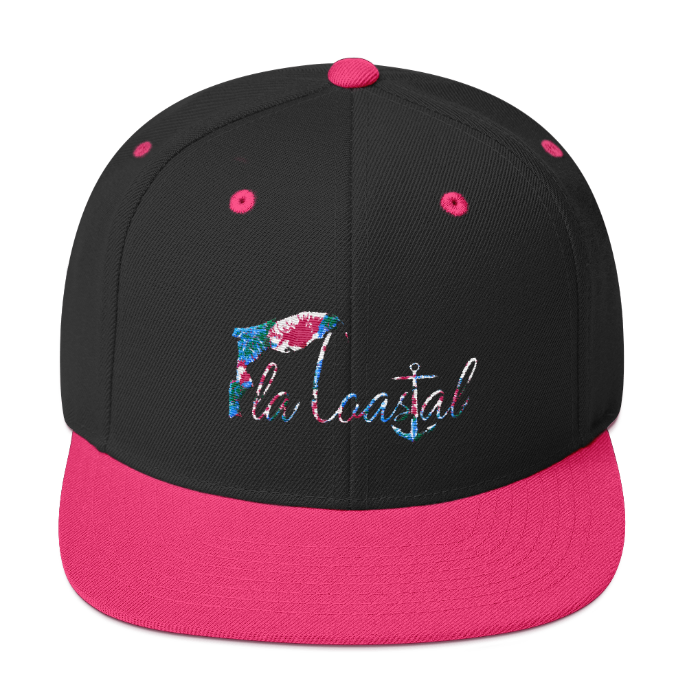 Tropical Vibes Flat Bill Snap Back - Fla Coastal Sunshine State Local Gear