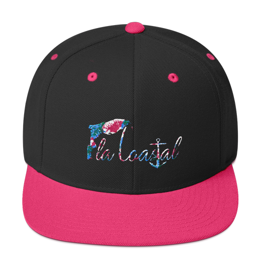 Tropical Vibes Flat Bill Snap Back - Fla Coastal Sunshine State Local Gear
