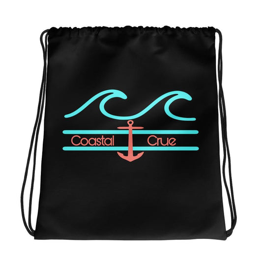 Teal Waves Drawstring bag - Fla Coastal Sunshine State Local Gear