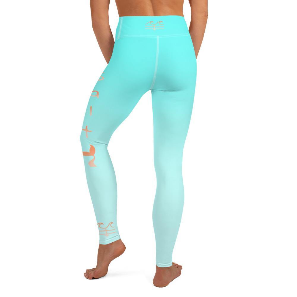 Salty Mermaid Performance Leggings (Aqua) - Fla Coastal Sunshine State Local Gear