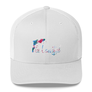 Fla Coastal Tropical Vibes Trucker - Fla Coastal Sunshine State Local Gear