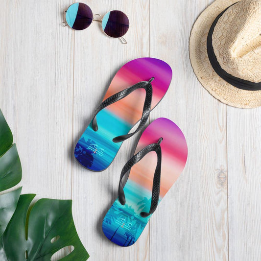 Coastal Crue Sunset Palms Flip-Flops - Fla Coastal Sunshine State Local Gear