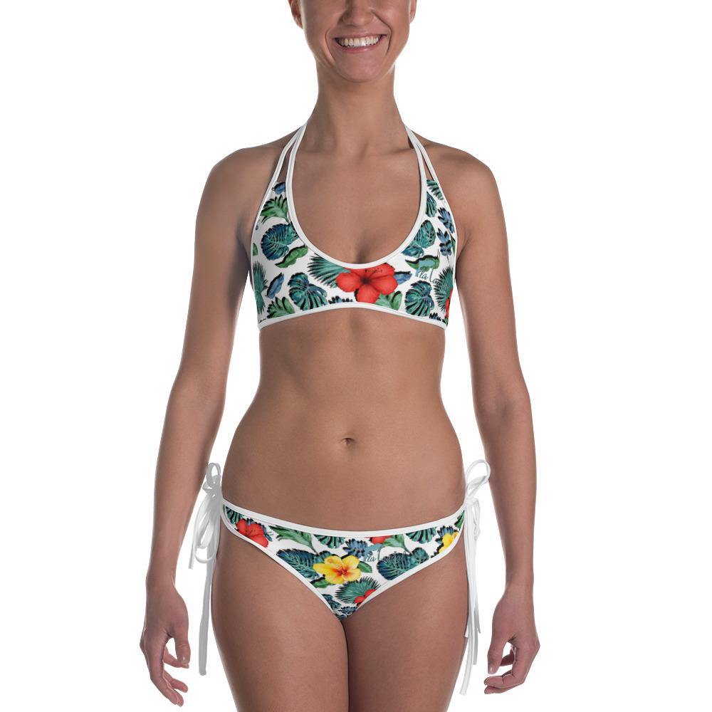 Tropical Hibiscus Reversible Bikini - Fla Coastal Sunshine State Local Gear