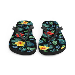 Tropical Hibiscus Flip-Flops - Fla Coastal Sunshine State Local Gear