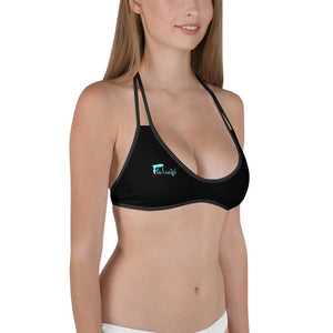 Black & Teal Reversible Bikini Top - Fla Coastal Sunshine State Local Gear