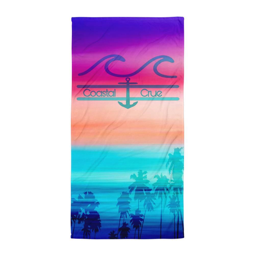 Coastal Crue Sunset Palms Beach Towel