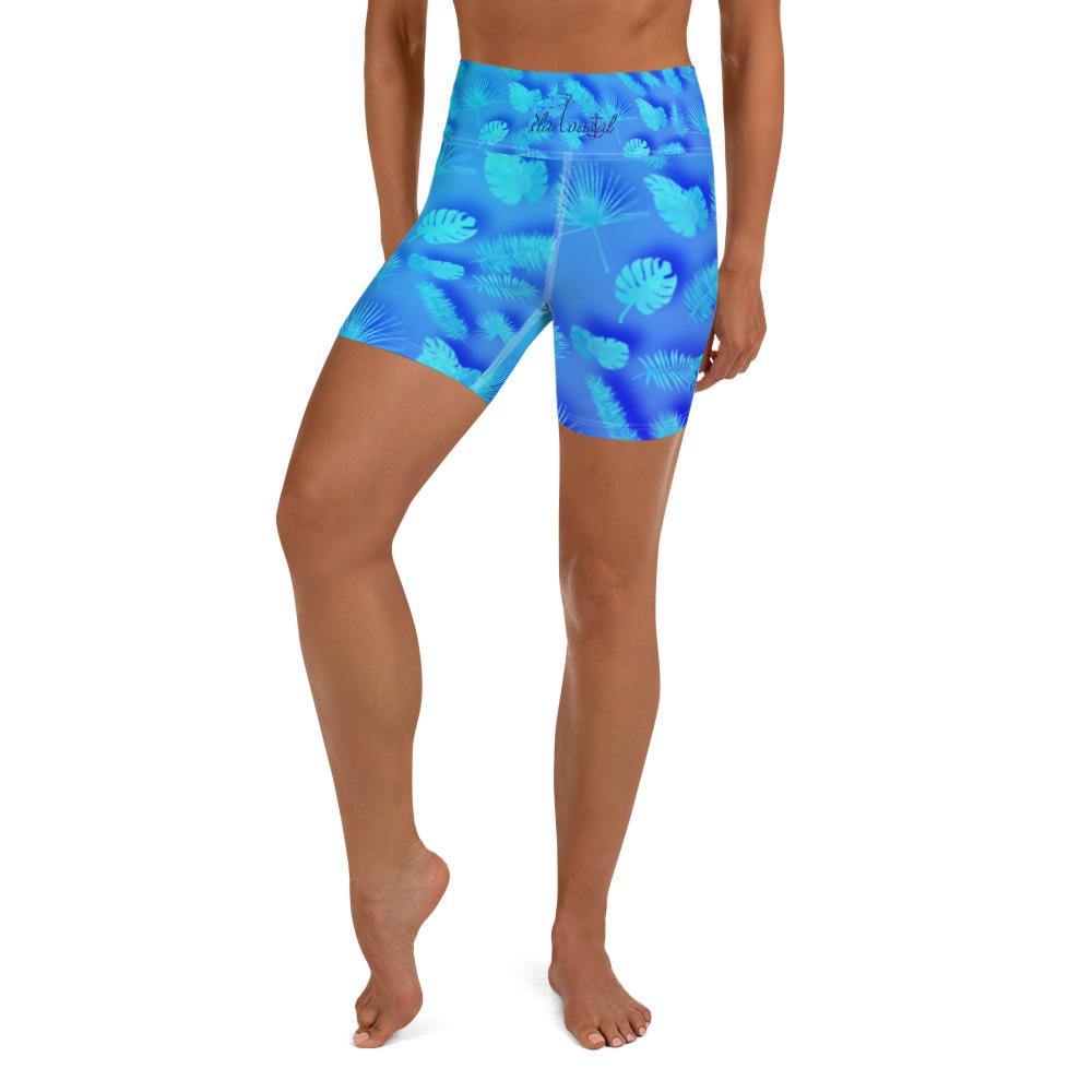 Frond Frenzy Yoga Shorts - Fla Coastal Sunshine State Local Gear