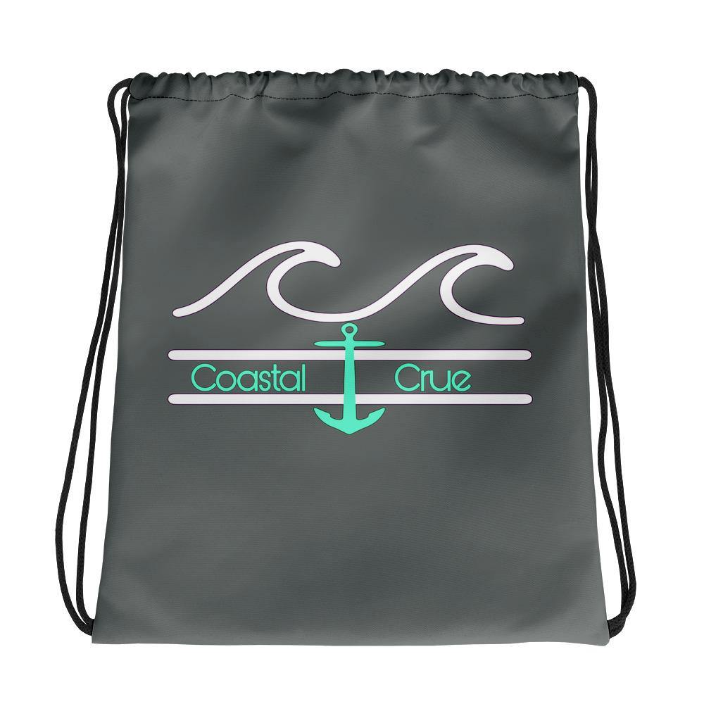 Coastal Crue Grey Drawstring bag - Fla Coastal Sunshine State Local Gear