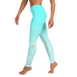 Salty Mermaid Performance Leggings (Aqua) - Fla Coastal Sunshine State Local Gear