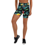 Tropical Hibiscus Performance Shorts Black - Fla Coastal Sunshine State Local Gear