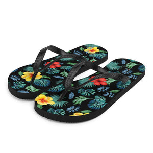 Tropical Hibiscus Flip-Flops - Fla Coastal Sunshine State Local Gear