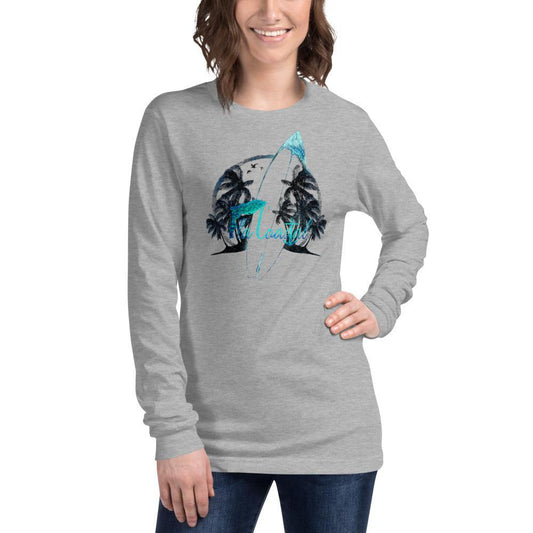 Palms in Surf Long Sleeve - Fla Coastal Sunshine State Local Gear